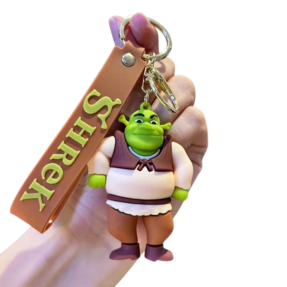 Shrek Keychain with Brown Strap